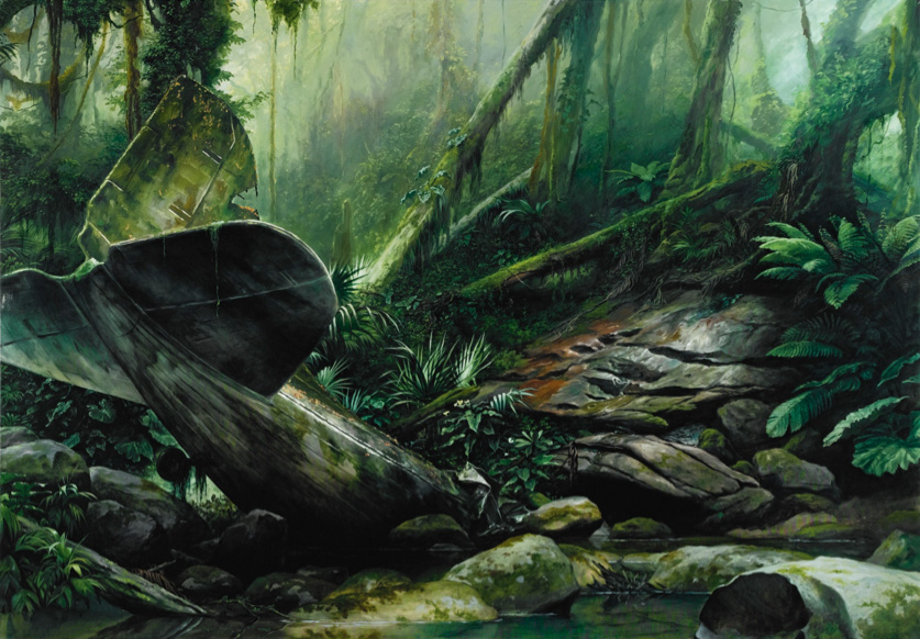 Jonathan Wateridge, Forest Pool with Wreckage